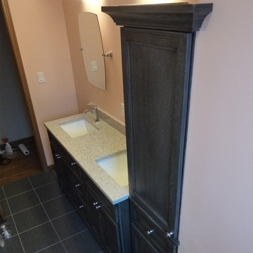 Large Stonewood Urban Oak Vanity with Linen Tower