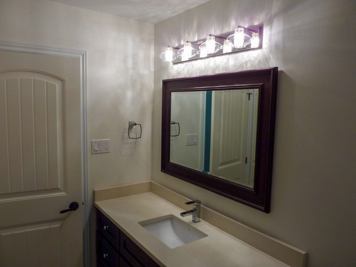 48&quot; Stonewood bathroom vanity with chrome sink faucet 